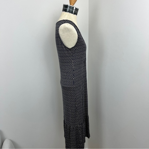 FRAGILE Antwerp Navy Diamond Pattern Faux Front Wrap Dress Dress Size L (318) - Picture 4 of 9